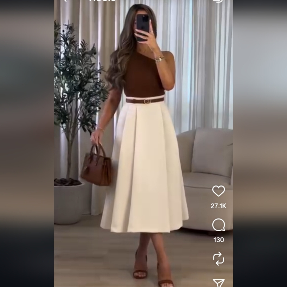 Zara Box Pleated Skirt - Picture 7 of 11